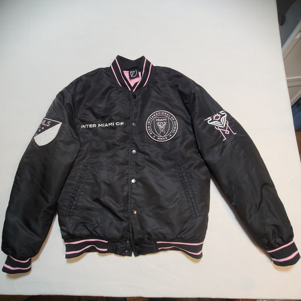 MLS Inter Miami CF Black Pink XS Bomber Jacket Soccer Major League Soccer Offici